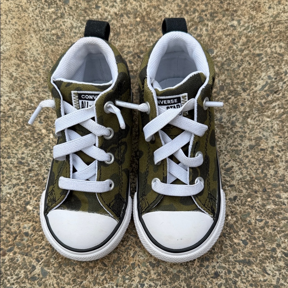 Converse Kids Green Camouflage Sneakers
